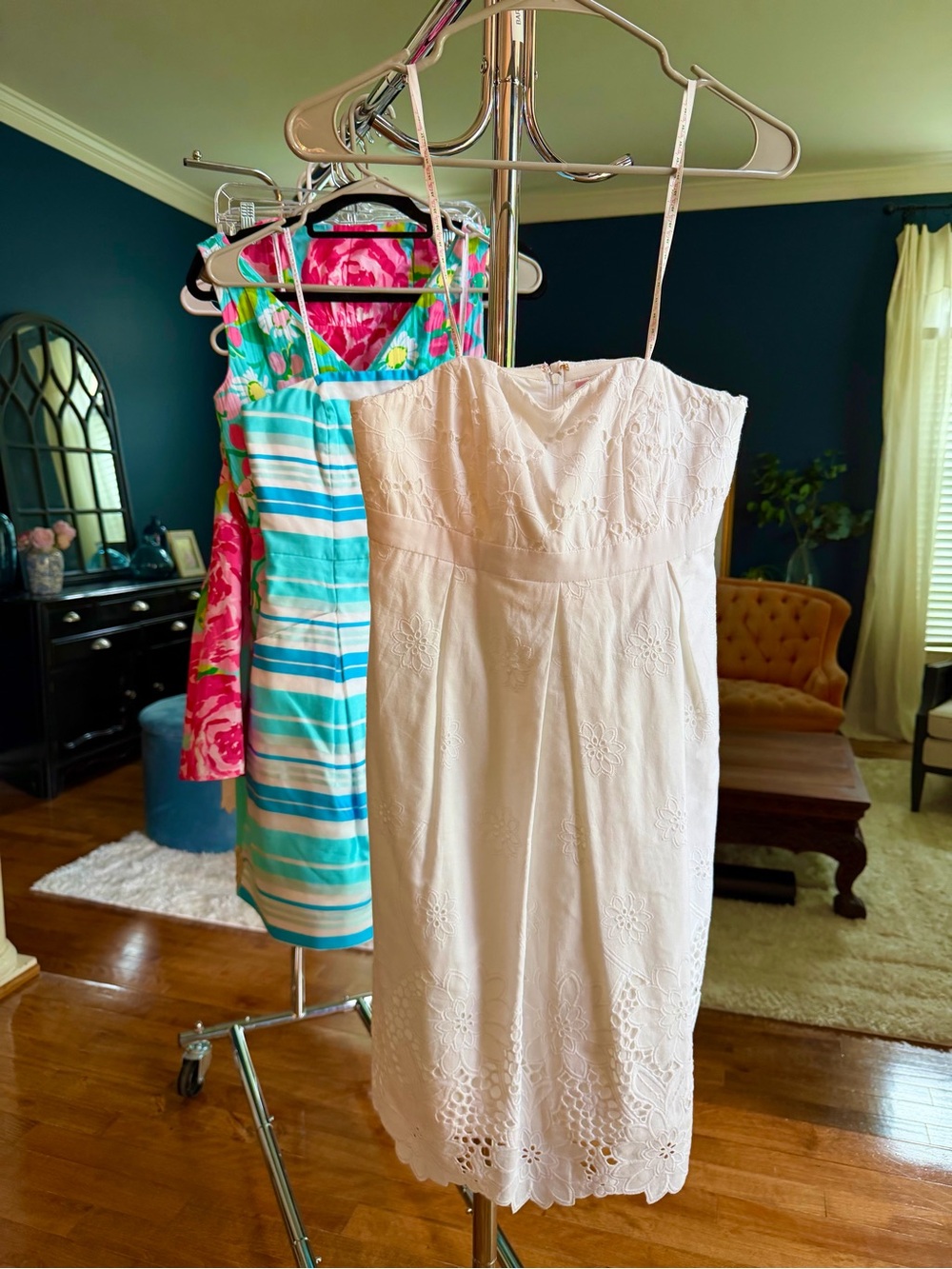 Lilly Pulitzer White Strapless Eyelet Sundress